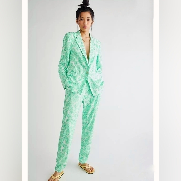 Free People Pants - Cras Floral Minty Pants NWT Free People